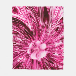 Fleece Blanket Abstract Lines Purple Flower
