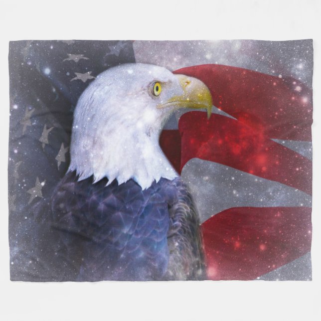 Fleece Blanket/American Bald Eagle Blanket (Front (Horizontal))