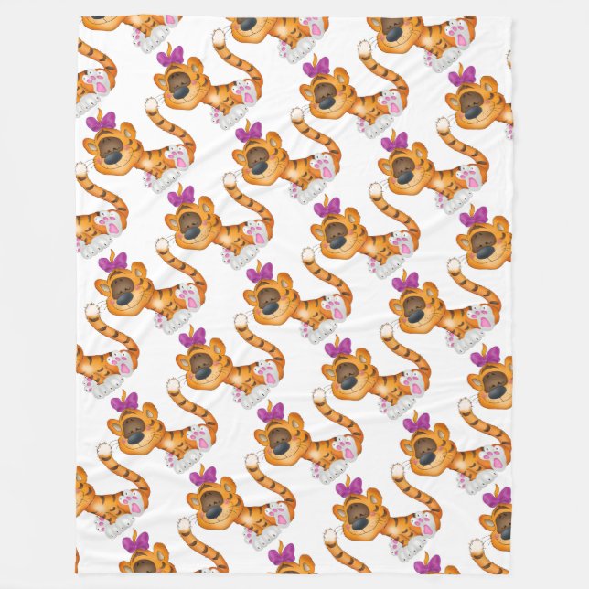Fleece Blanket/Baby Tigers (Front)