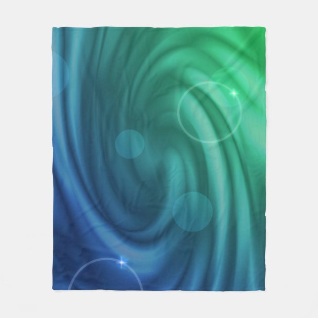 Fleece Blanket Blue And Green Vortex (Front)