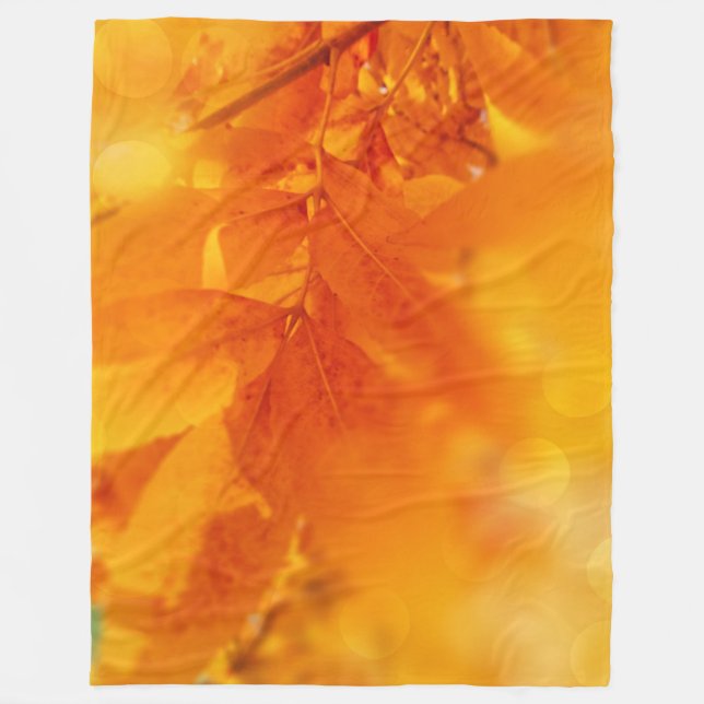Fleece Blanket Coloured Autumn Glow Leaves (Front)