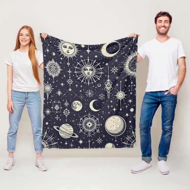 Fleece Blanket Cosmic Mythology Sun and Sky Symbol (In Situ)