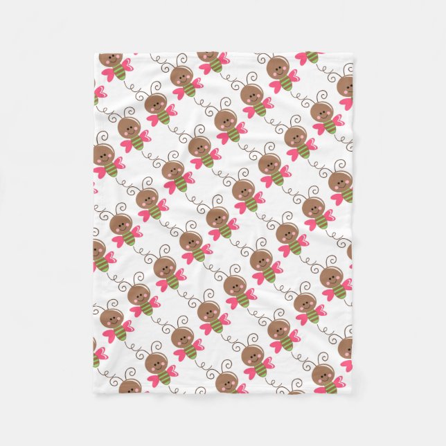Fleece Blanket/Cute Bumblebee (Front)
