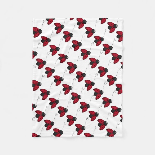 Fleece Blanket/Cute Ladybug (Front)