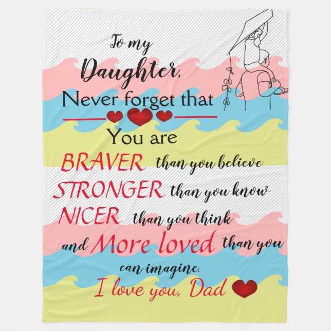 Fleece Blanket father/ daughter love message (Front)
