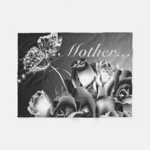 Fleece Blanket/Flowers and Butterfly Blanket