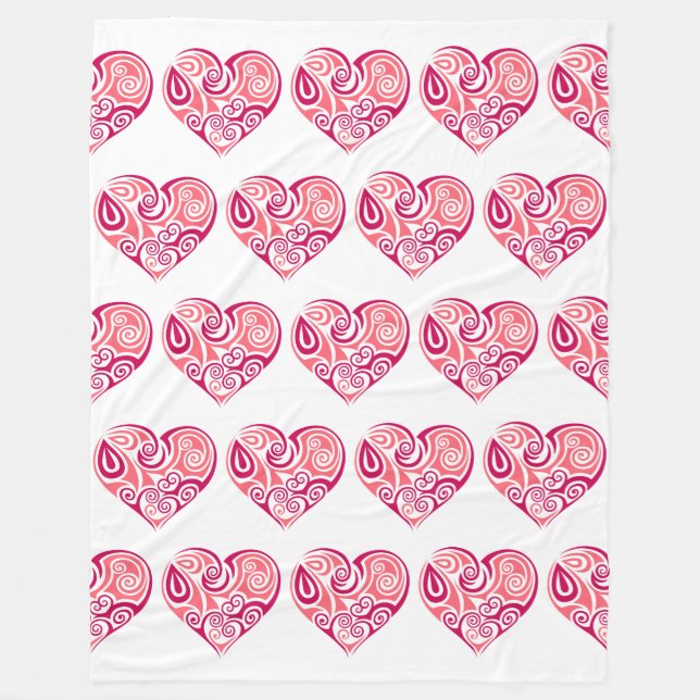 Fleece Blanket - Hearts Design 2 (Front)