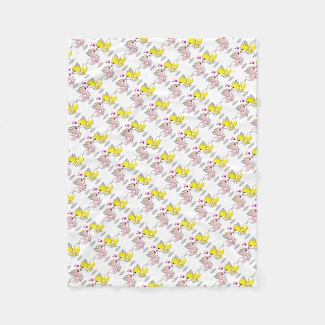 Fleece Blanket/Kissing Baby Fox Blanket (Front)