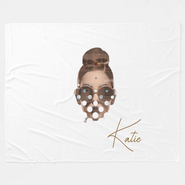 Fleece Blanket, Large 60" x 80" Katie Design Blanket (Front (Horizontal))