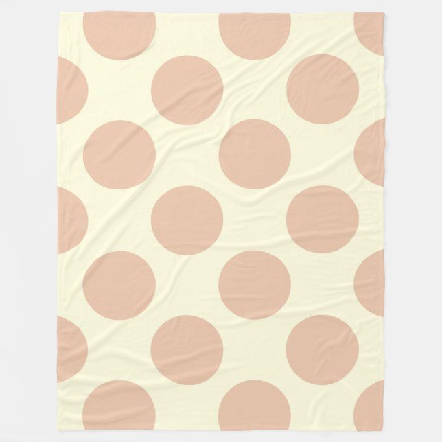 Fleece Blanket Large Circles Dots Pink Cream (Front)