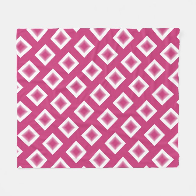 Fleece Blanket - Magenta Diamond Blocks (Front (Horizontal))