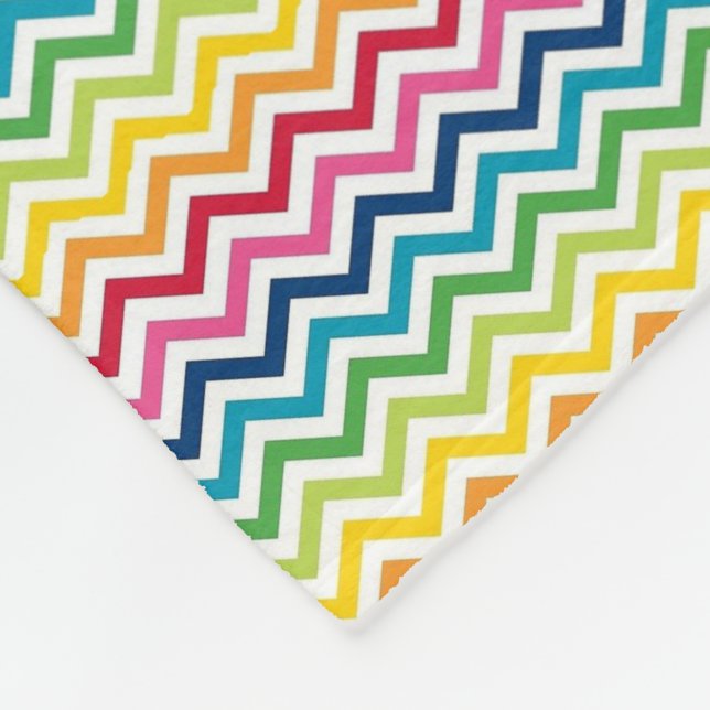 Fleece Blanket - Multi Coloured Zigzag 3 (Corner)