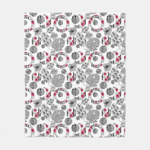 Fleece Blanket,Red and Black, Quilting ,Patchwork, Blanket
