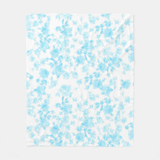 Fleece blanket Saint Colette June Roses capri blue
