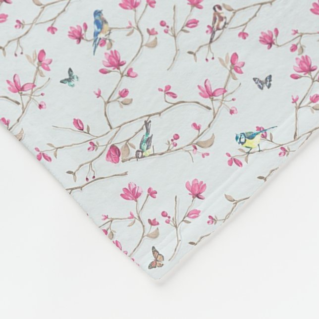 Fleece Blanket - Shabby Chic Blossom (Corner)