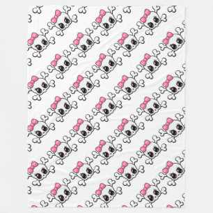 Fleece Blanket/Skulls with Bow Blanket