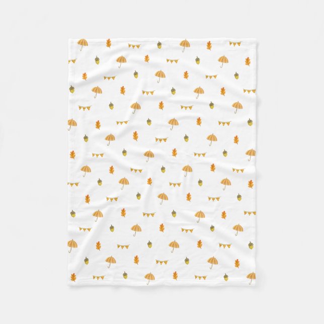 Fleece Blanket (Small) - Autumn And Fall Pattern (Front)