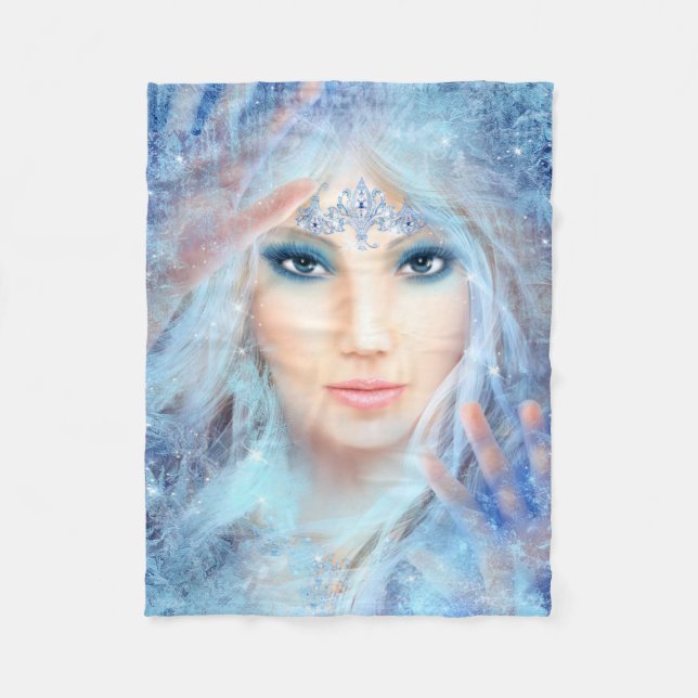 Fleece Blanket, Snow queen. Winter beautiful Blanket (Front)