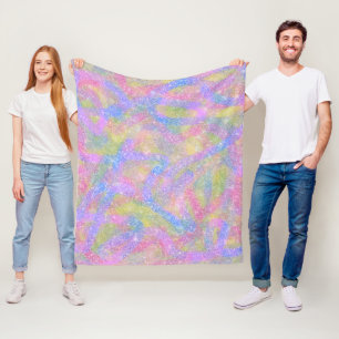 Fleece Blanket - Sparkly Pastel Rainbow