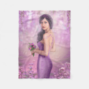 Fleece Blanket, Spring beautiful Fantasy fairy Blanket
