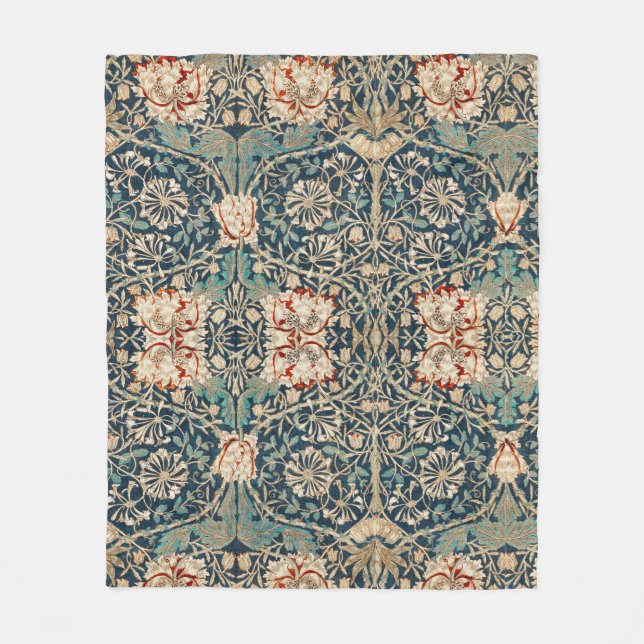 FLEECE BLANKET : WILLIAM MORRIS : HONEYSUCKLE (Front)