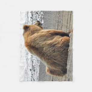 Fleece Blanket with grizzly bear
