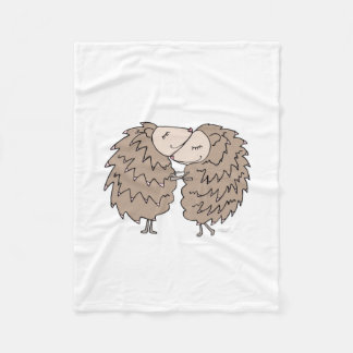 Fleece Blanket with Hedgehogs hugging