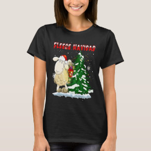 Fleece Feliz Navidad  Cute-Sheep Christmas T-Shirt