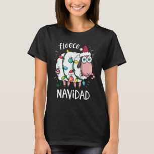 Fleece Feliz Navidad Cute Sheep Christmas T-Shirt