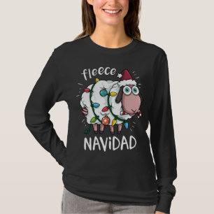 Fleece Feliz Navidad Funny Cute Sheep Christmas T-Shirt