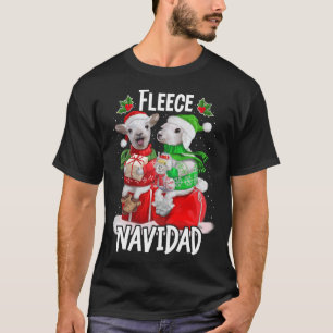 Fleece Feliz Navidad Funny Cute Sheep Christmas T-Shirt