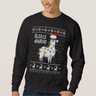 Fleece Feliz Navidad Llama Ugly Christmas Sweater