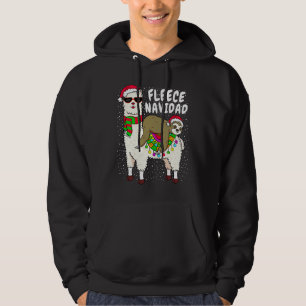 Fleece Feliz Navidad Sloth Riding Llama Christmas  Hoodie