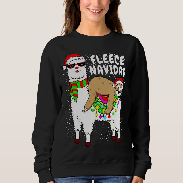 Fleece Feliz Navidad Sloth Sweatshirt (Front)