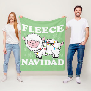 Fleece Navidad Feliz Funny Christmas Kawaii Sheep Blanket