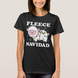Fleece Navidad Feliz Funny Christmas Kawaii Sheep T-Shirt