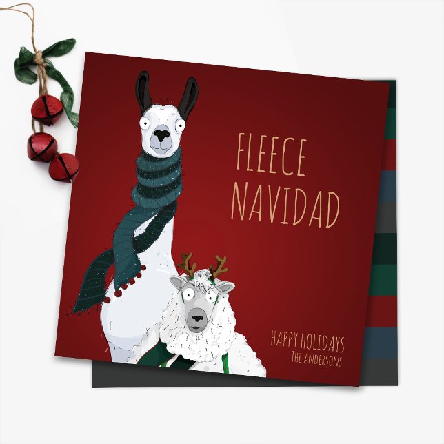 “Fleece Navidad” Festive Funny Chic Punny Holiday Card (Creator Uploaded)