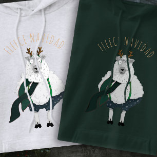 'Fleece Navidad' Fun Funny Sheep Pun Cartoon Hoodie