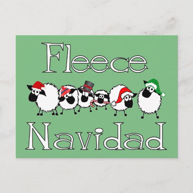 Fleece Navidad Funny Christmas Postcard (Front)