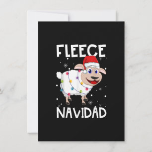 Fleece Navidad Funny Feliz Sheep Lights Christmas  Invitation