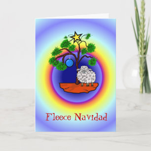 Fleece Navidad Funny Sheep Christmas Card