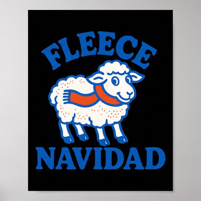 Fleece Navidad Funny Sheep Pun Christmas Holiday 2 Poster (Front)