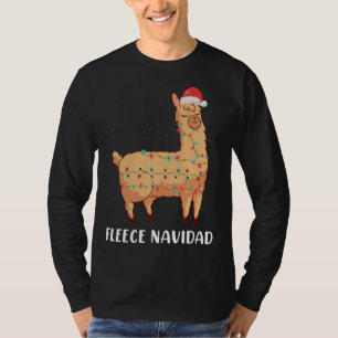 Fleece Navidad Holiday Christmas Llama Alpaca T-Shirt