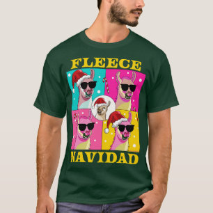 Fleece Navidad Llama Feliz Navidad Funny Christmas T-Shirt