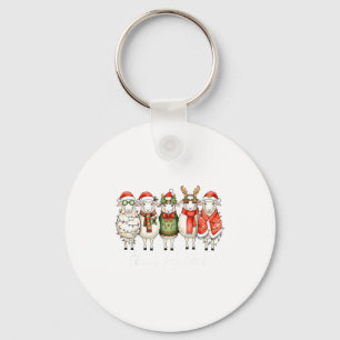 Fleece Navidad Sheep Christmas Lights Dinner Famil Key Ring
