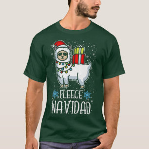 Fleece Navidad Sheep Lamb Santa Hat Candy Cane280 T-Shirt