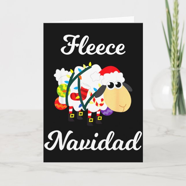 Fleece Navidad Shirt Funny Feliz Mexican Christmas Card (Front)