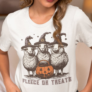 Fleece or Treats Sheep Halloween Tri-Blend Shirt