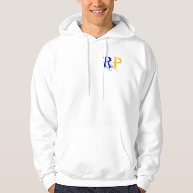 Fleece Zip  Hoodie, White Hoodie (Front)