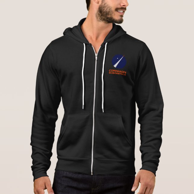 Fleece Zip Hoodie With Copenhagen Suborbitals Logo (Front)